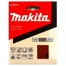 Makita D-58718 Бумага шлифовальная на липучке 114х102 мм, A150, 10 шт.